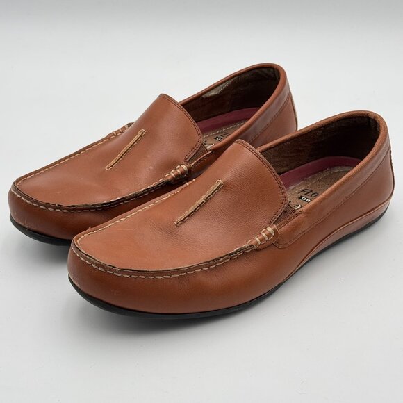 Florsheim Driver Loafers Brown Leather Upper Moccasins Mens 10M Slip Ons Shoes - Picture 1 of 10